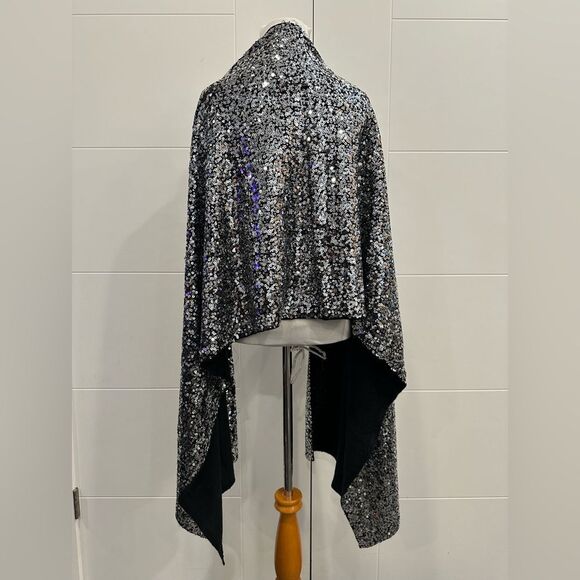 NWT Chico’s Black sequin Shawl Wrap scarf - Picture 5 of 7